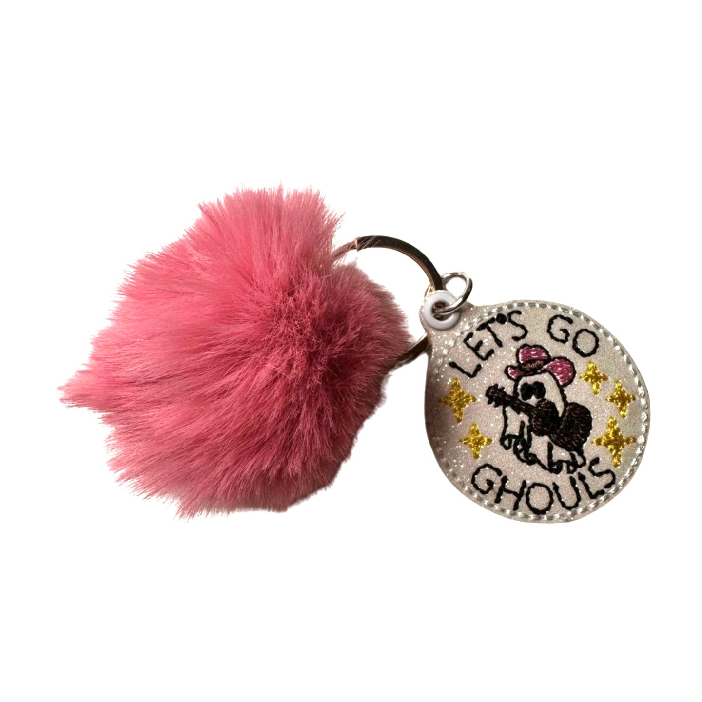 Lets Go Ghouls Pom Pom Keychain