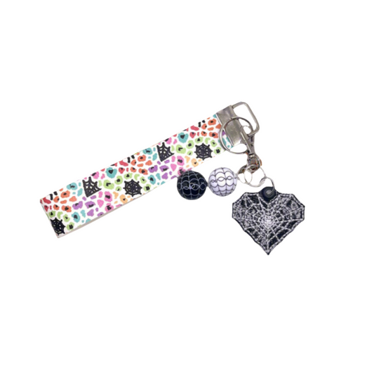 Spider Web Heart Keychain and Wristlet
