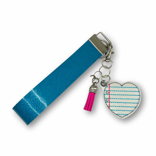 Notebook Paper Keychain and Wristlet