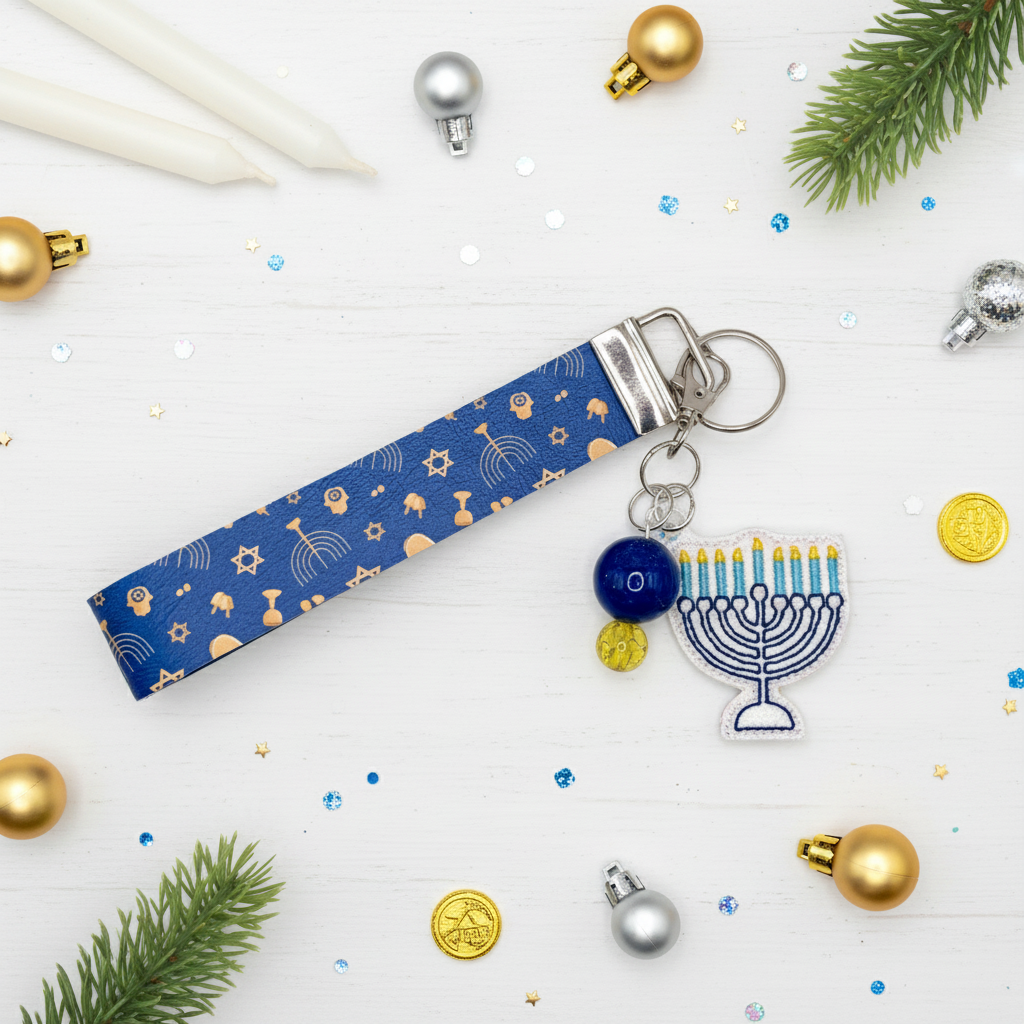 Menorah Keychain and Wristlet