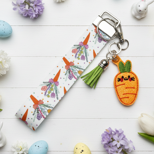 Carrot Bunny Keychain and Wristlet