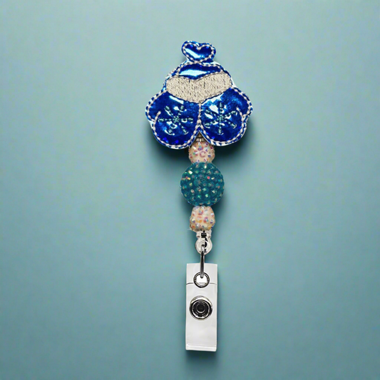 Blue Mittens Badge Reel