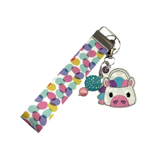 Unicorn Easter Basket Keychain and Wristlet
