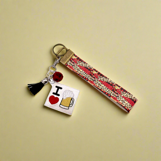 I Love Beer Keychain and Wristlet