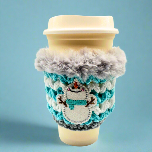 Hugging Snowman Coffee Cozy