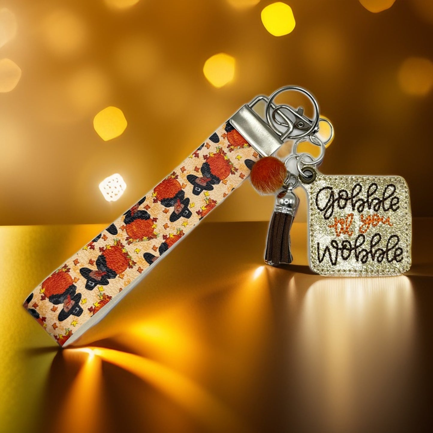 Gobble Till You Wobble Keychain and Wristlet