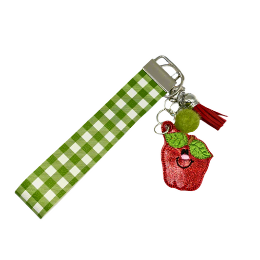 Happy Apple Keychain and Wristlet