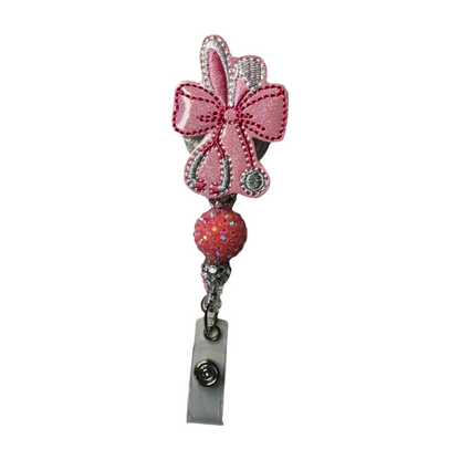 Bunny Bow Stethoscope Badge Reel
