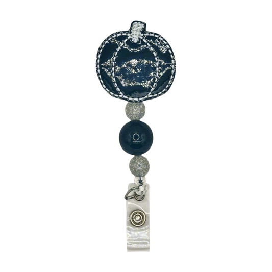 Leopard Pumpkin Beaded Badge Reel