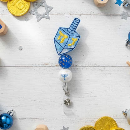 Dreidel Beaded Badge Reel