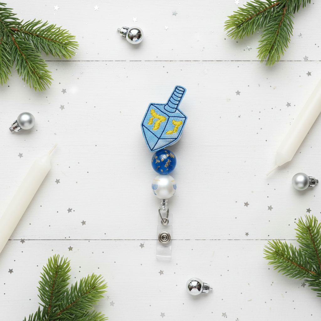 Dreidel Beaded Badge Reel