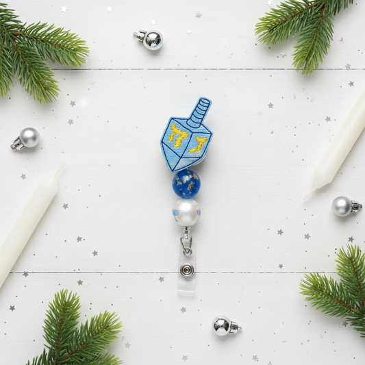 Dreidel Beaded Badge Reel