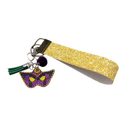 Mardi Gras Mask Keychain and Wristlet