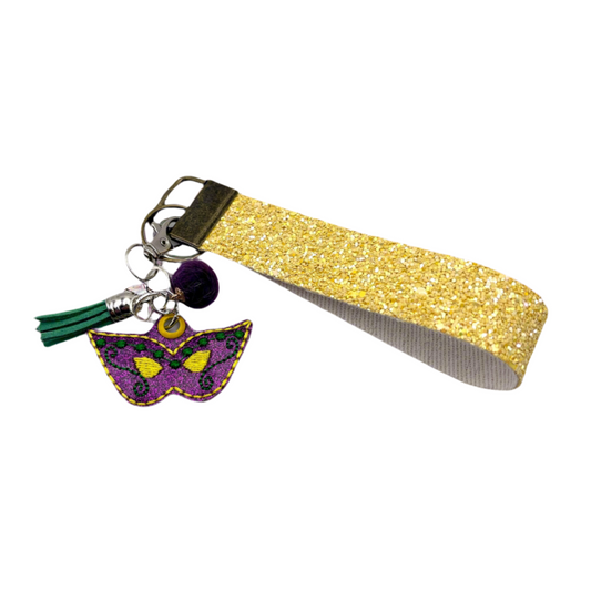 Mardi Gras Mask Keychain and Wristlet