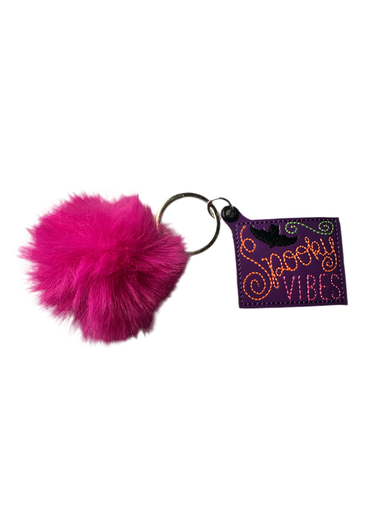 Spooky Vibes Pom Pom Keychain