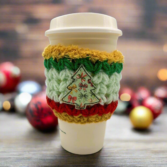 Bow Christmas Tree Coffee Cozy