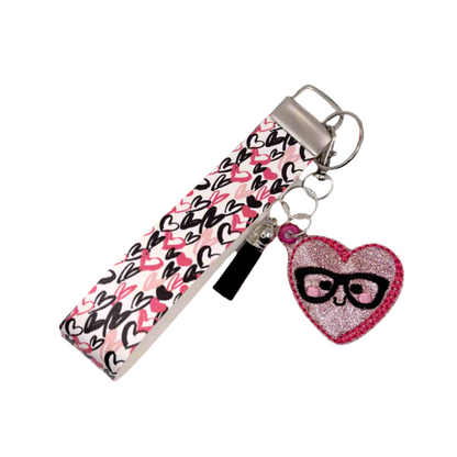 Nerdy Heart Keychain and Wristlet