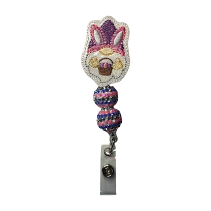 Gnome with Bunny Ears Badge Reel