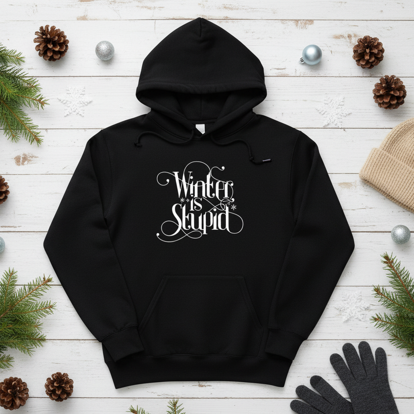 Winter is Stupid Hooded Sweatshirt