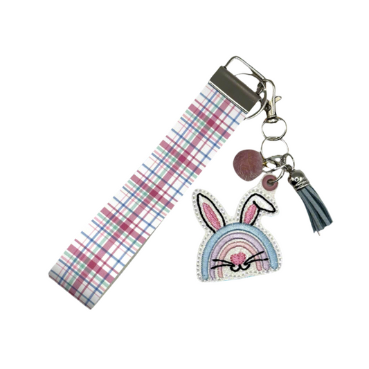 Rainbow Bunny Keychain and Wristlet