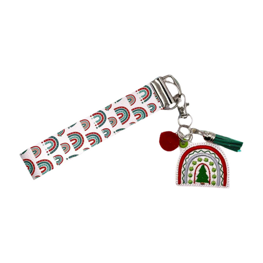 Christmas Tree Rainbow Keychain and Wristlet