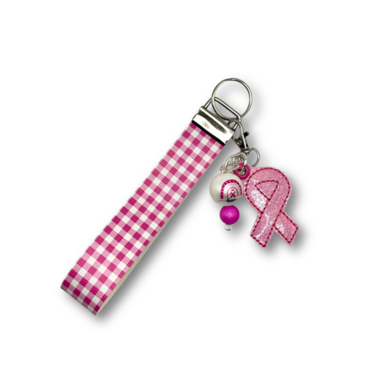 Pink Ribbon Keychain and Wristlet