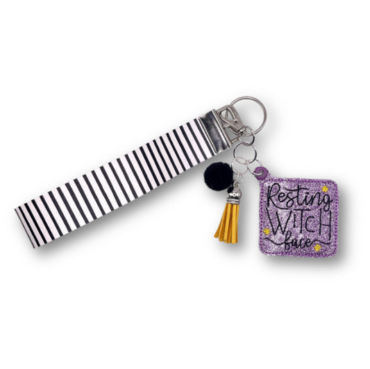 Resting Witch Face Keychain and Wristlet