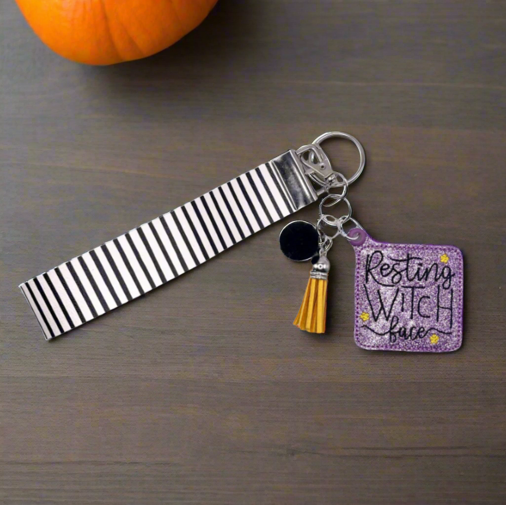 Resting Witch Face Keychain and Wristlet