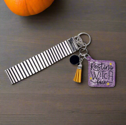 Resting Witch Face Keychain and Wristlet