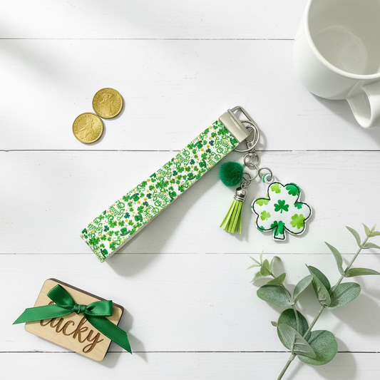 Shamrock St. Patrick’s Day Keychain and Wristlet