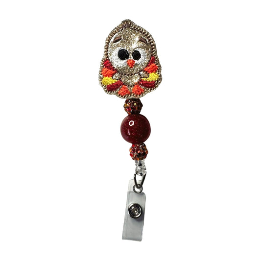 Little Turkey Beaded Badge Reel