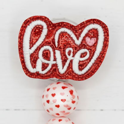 Love Word Beaded Badge Reel