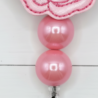 Pink Peony Badge Reel