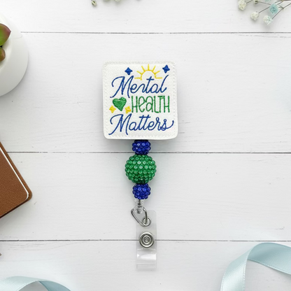 Mental health matters with sun badge reel