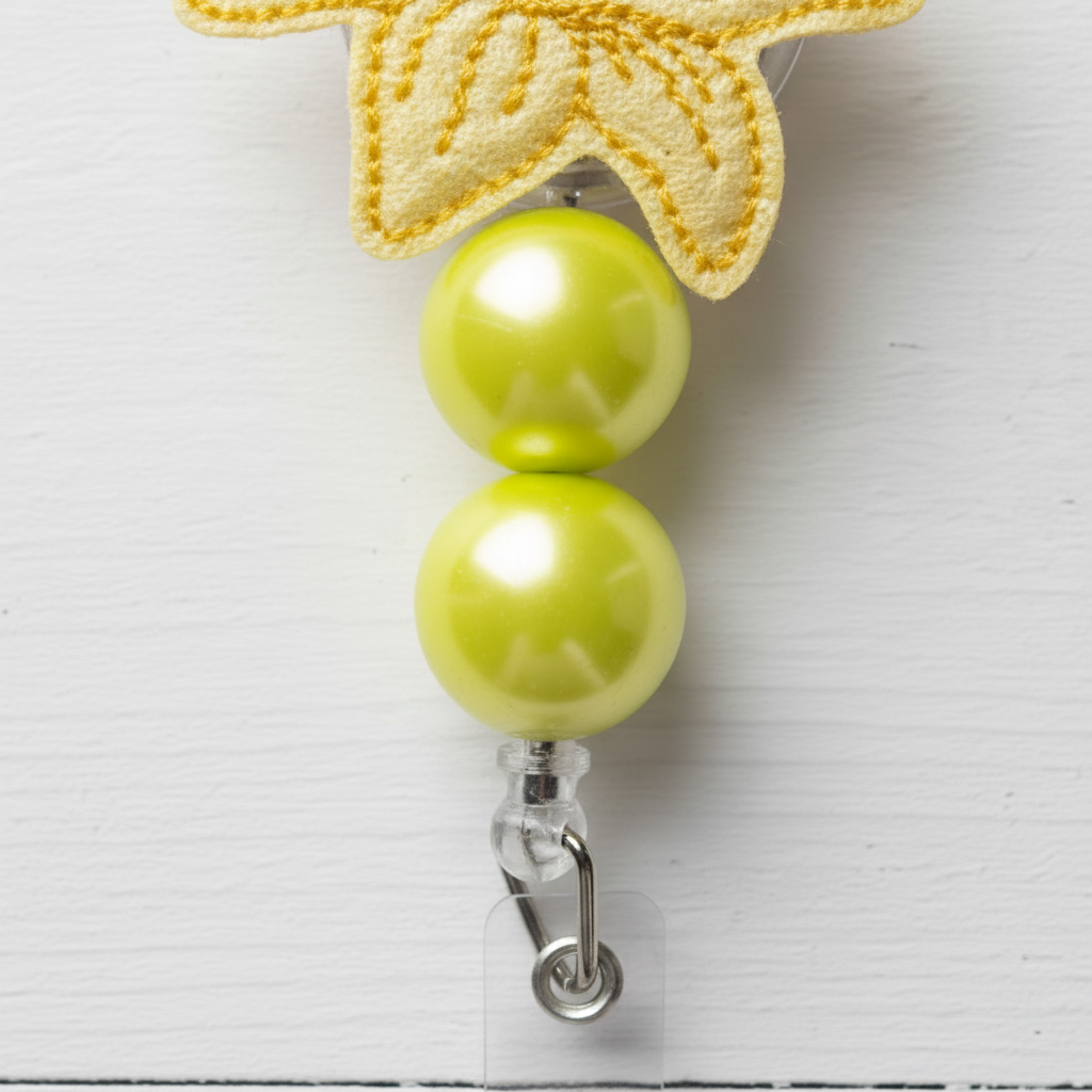 Yellow Lilly Badge Reel