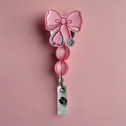 Bow Stethoscope Badge Reel