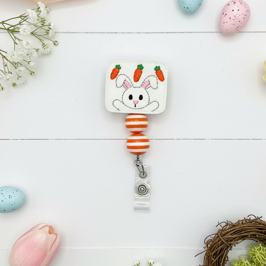 Bunny with Carrots Badge Reel