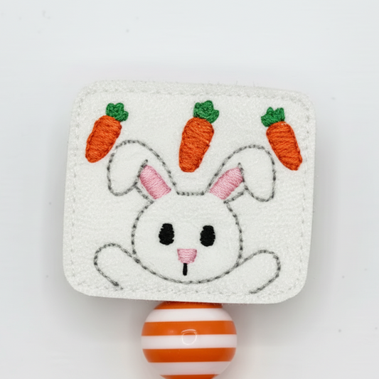 Bunny with Carrots Badge Reel