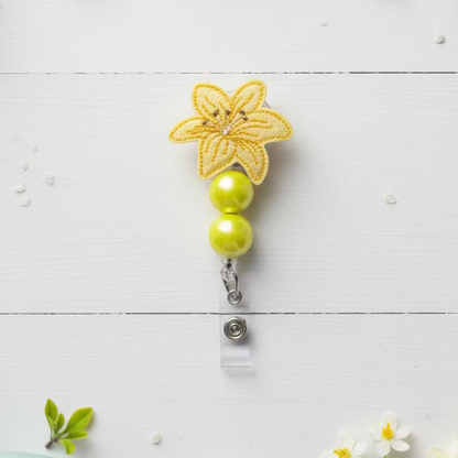 Yellow Lilly Badge Reel