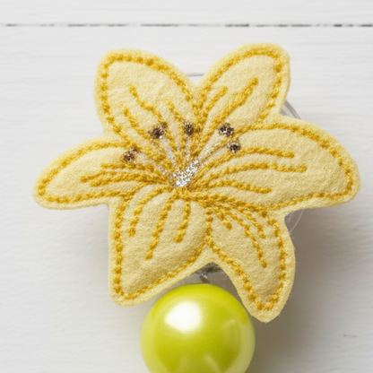 Yellow Lilly Badge Reel