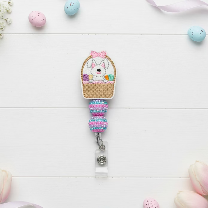 Bunny in Basket Badge Reel