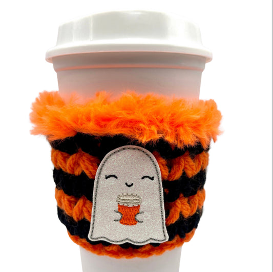 Happy ghost coffee cozy