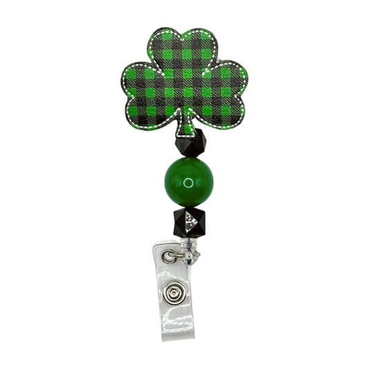 Plaid Shamrock Badge Reel