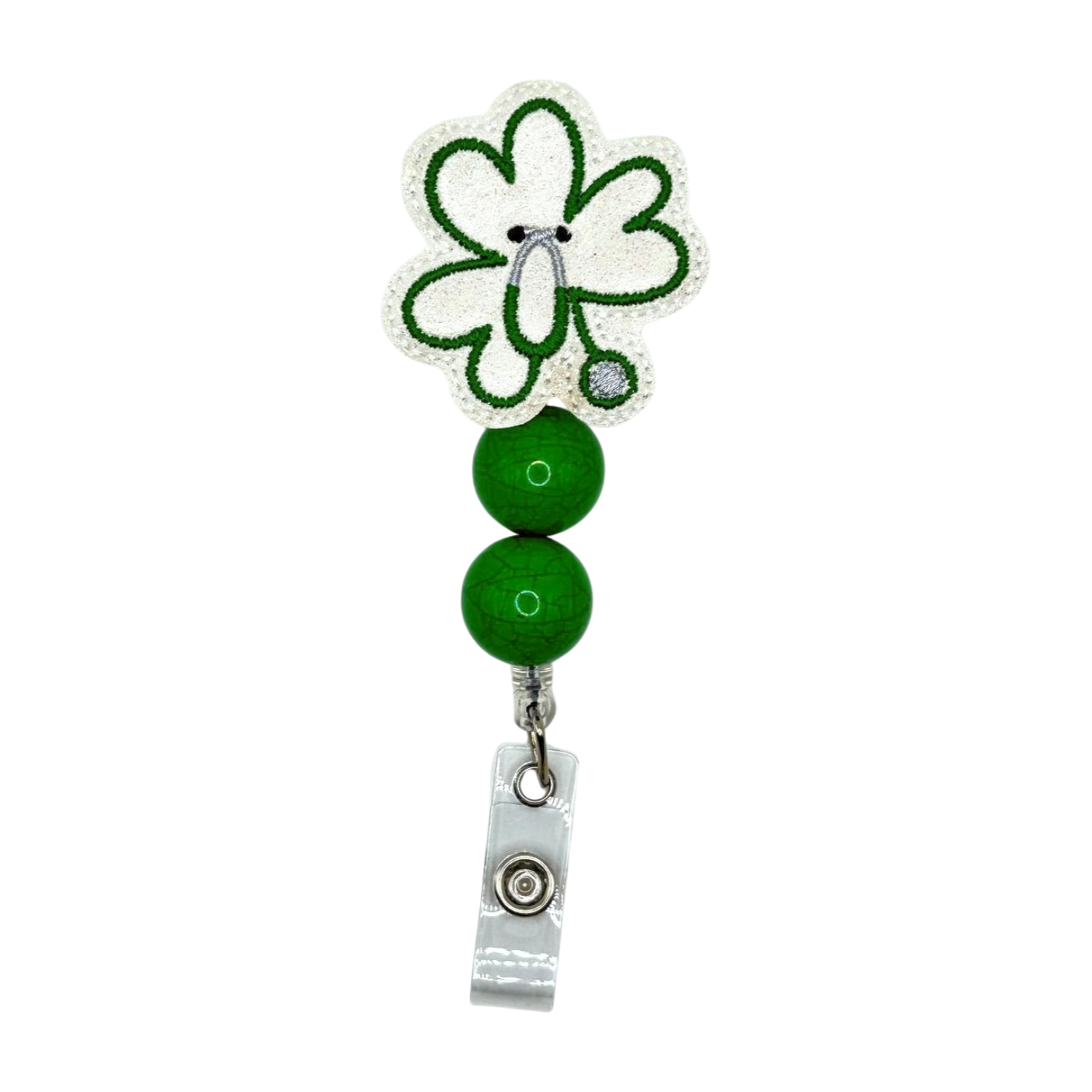 Shamrock Stethoscope Badge Reel