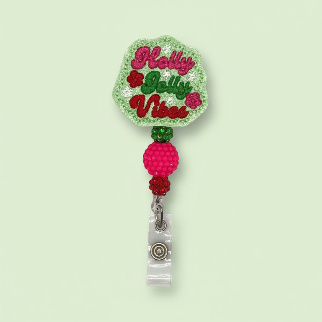 Holly Jolly Vibes Badge Reel
