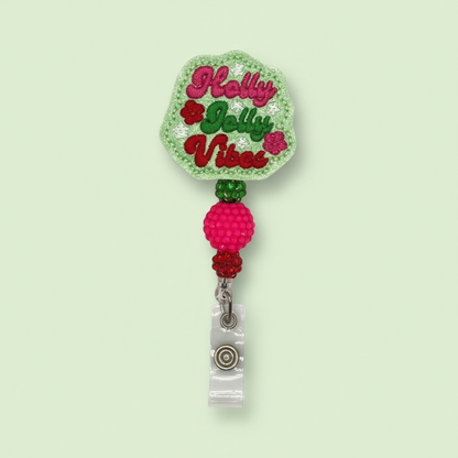 Holly Jolly Vibes Badge Reel