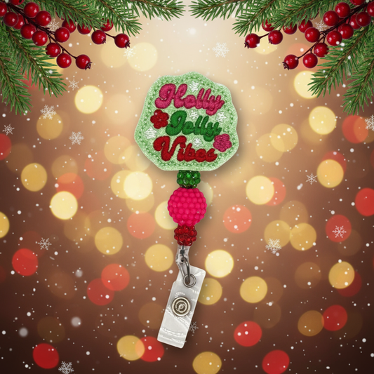 Holly Jolly Vibes Badge Reel