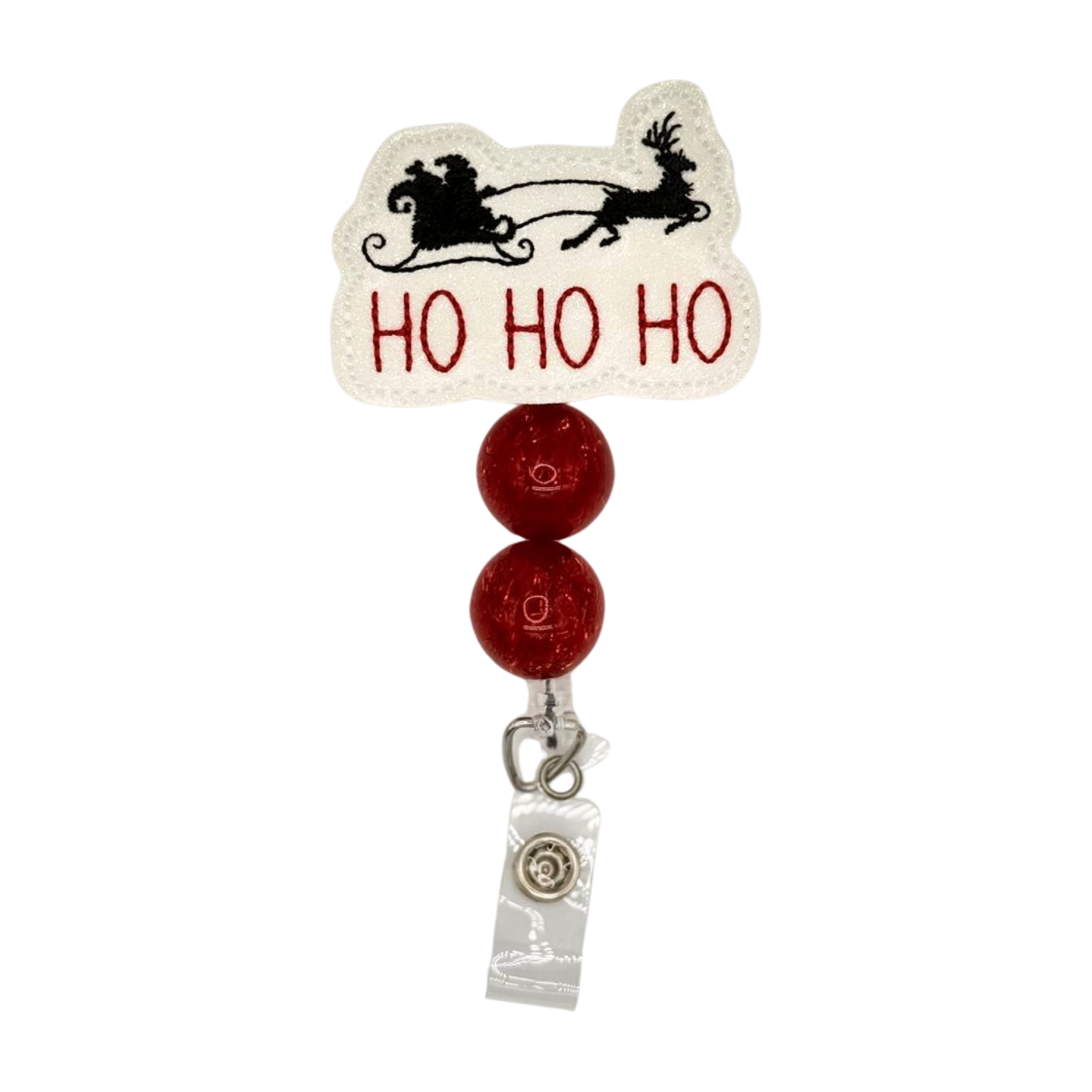 Santa Sleigh Ho Ho Ho Badge Reel