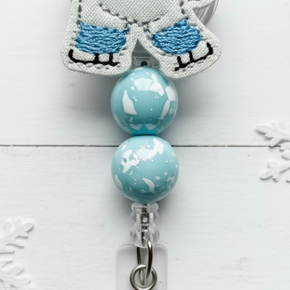Skating Polar Bear Badge Reel
