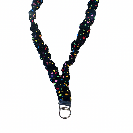 Colored Polka Dot Scrunchie Lanyard